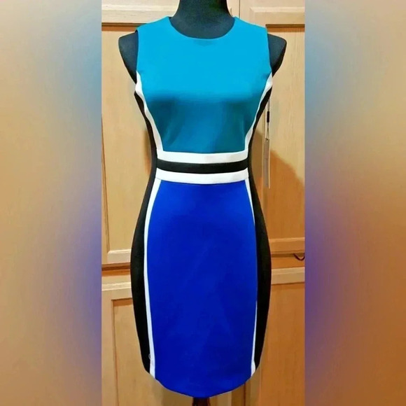 Calvin Klein Color Block Dress Size 8P - Picture 2 of 7